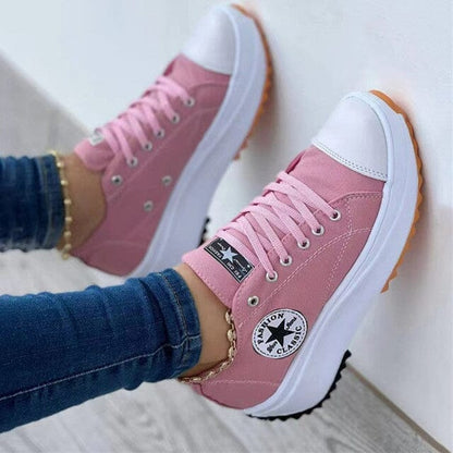 Trendy Women's Platform Sneakers | Lace-Up Casual Footwear 1