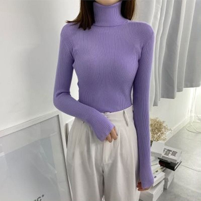 Turtleneck Blouse | Women's Warm Long Sleeve Top 8
