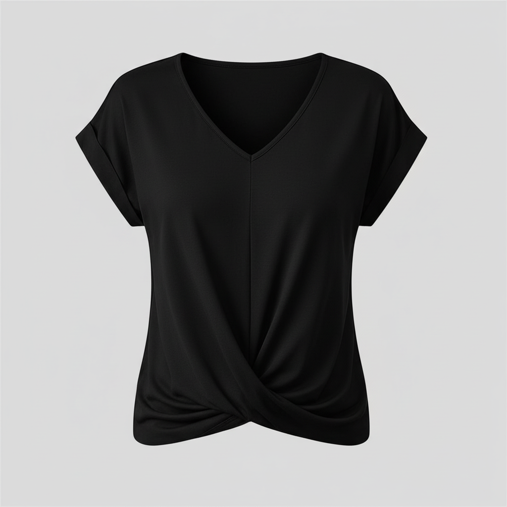 V-Neck Twist Detail Top | Women's Short Sleeve Top 7
