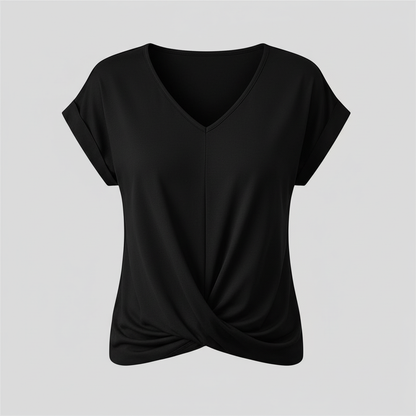 V-Neck Twist Detail Top | Women's Short Sleeve Top 7