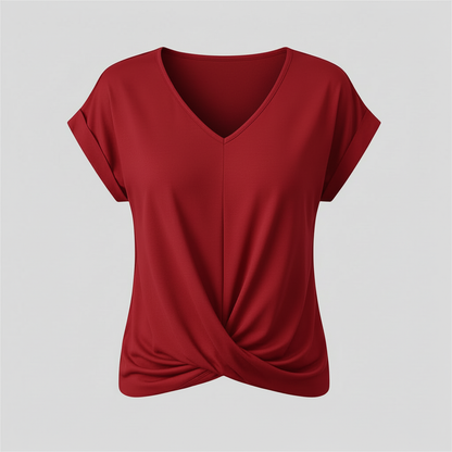 V-Neck Twist Detail Top | Women's Short Sleeve Top 8