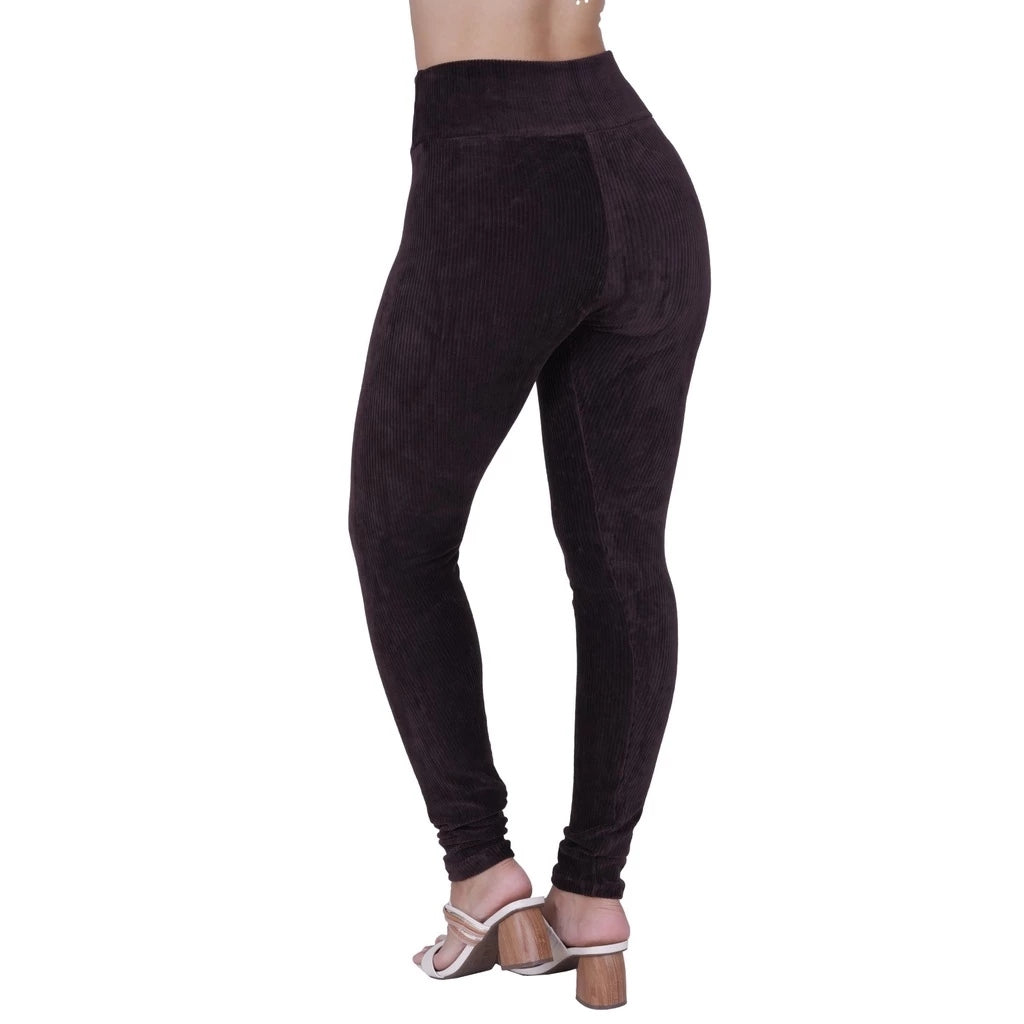 Velvet Flannel Leggings | Women's Black Size M Cotton Blend 6