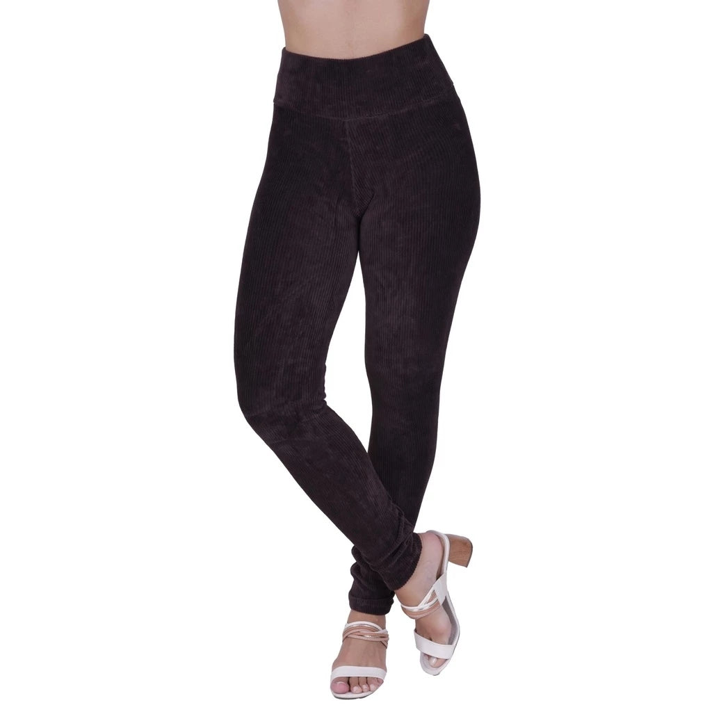 Velvet Flannel Leggings | Women's Black Size M Cotton Blend 7