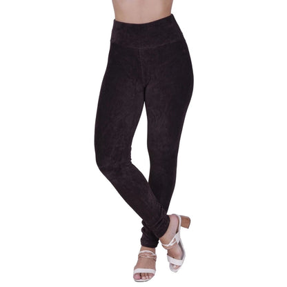 Velvet Flannel Leggings | Women's Black Size M Cotton Blend 7