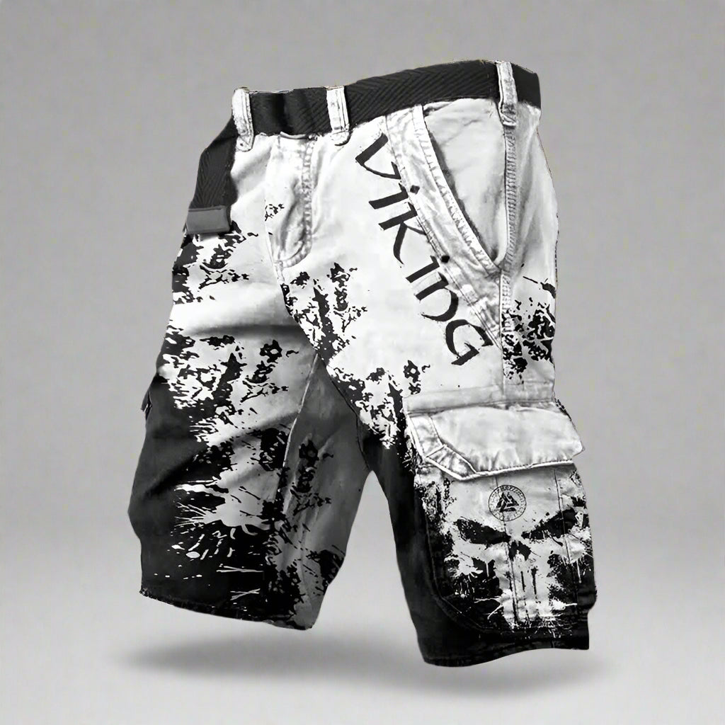 Viking Skull Cargo Shorts | Men's Street Style 0