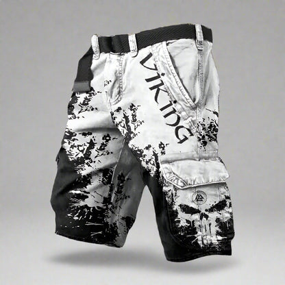 Viking Skull Cargo Shorts | Men's Street Style 0