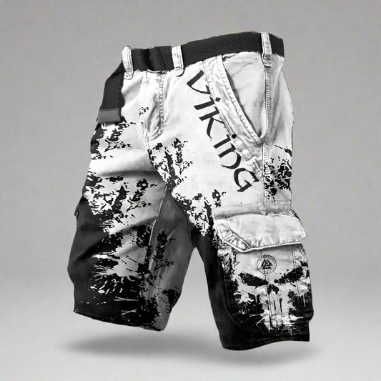 Viking Skull Cargo Shorts | Men's Street Style 0