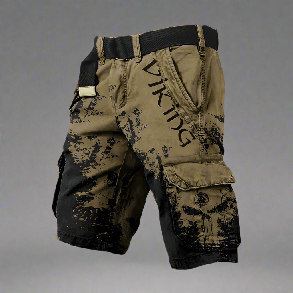 Viking Skull Cargo Shorts | Men's Street Style 3