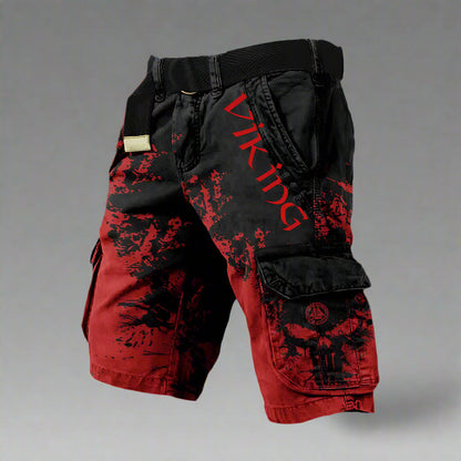 Viking Skull Cargo Shorts | Men's Street Style 4