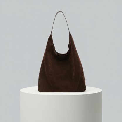 Vintage Suede Shoulder Bag | Retro Style Handbag