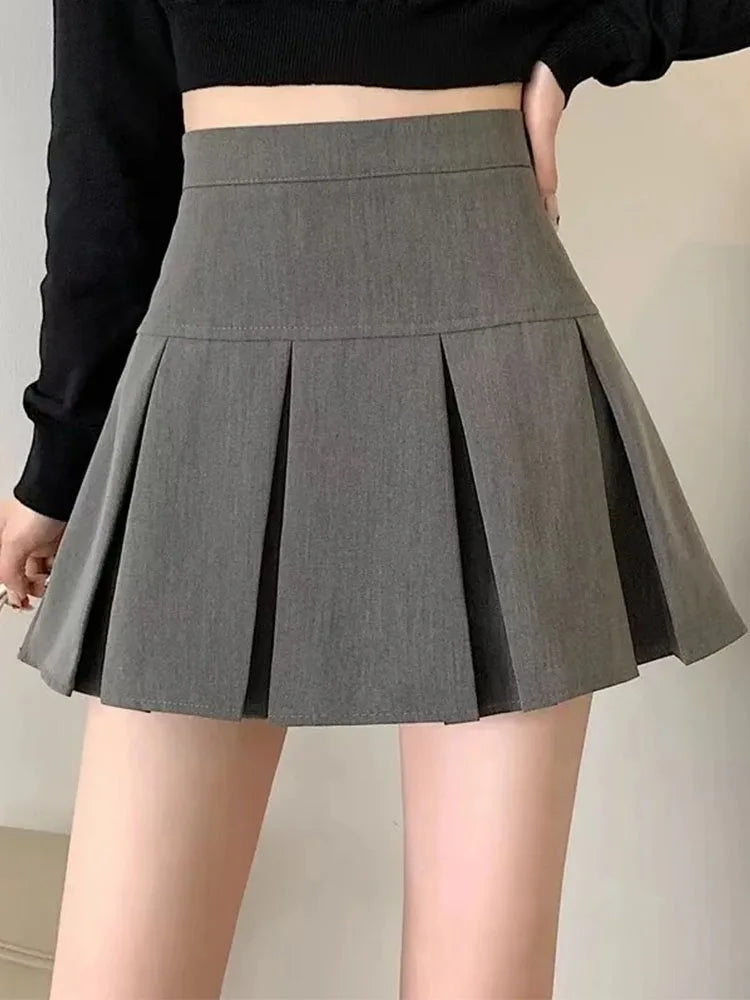 Vintage Gray Pleated Skirt | Women's Mini Skirt 0