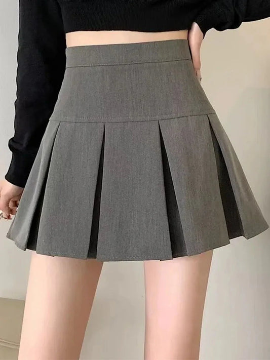 Vintage Gray Pleated Skirt | Women's Mini Skirt 0