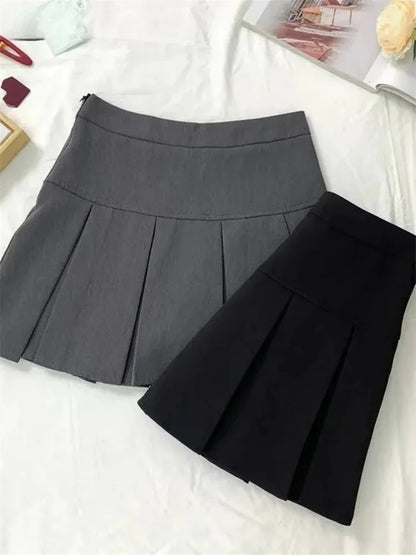 Vintage Gray Pleated Skirt | Women's Mini Skirt 5