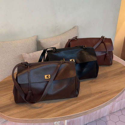 Vintage Leather Bag Brown Medium Vegan Leather 6