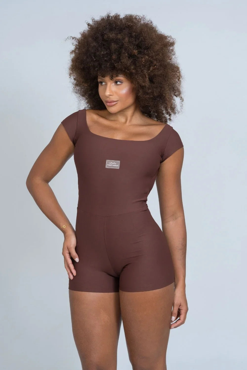 Wave Dark Chocolate Romper | Women’s Activewear Size S-M-L Polyamide 0
