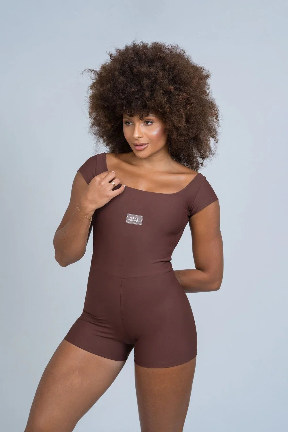 Wave Dark Chocolate Romper | Women’s Activewear Size S-M-L Polyamide 3