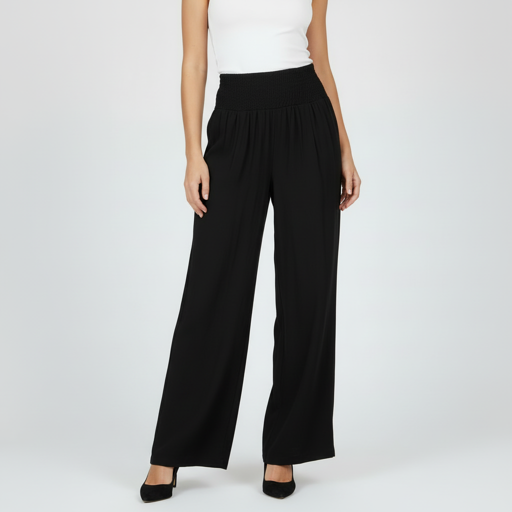 White Linen Wide-Leg Pants | Women's Fashion Trousers