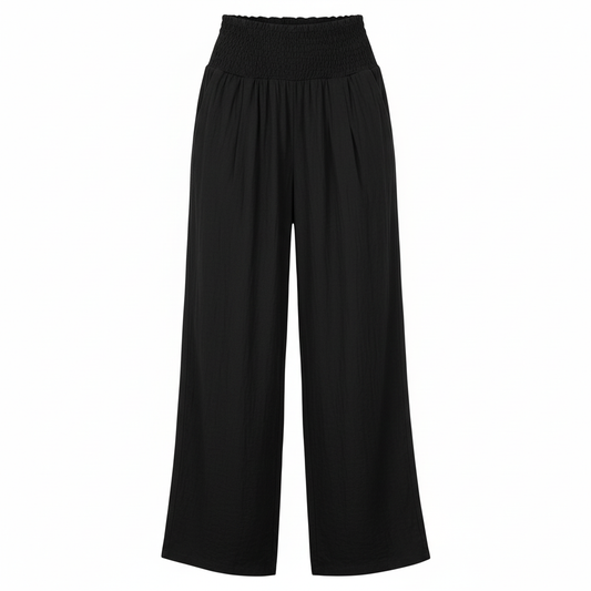 White Linen Wide-Leg Pants | Women's Fashion Trousers 1