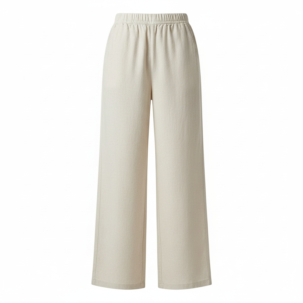 White Linen Wide-Leg Pants | Women's Fashion Trousers 3