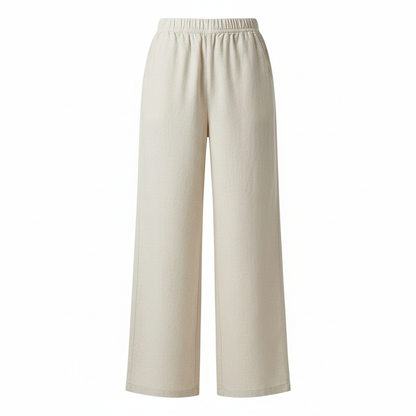 White Linen Wide-Leg Pants | Women's Fashion Trousers 3