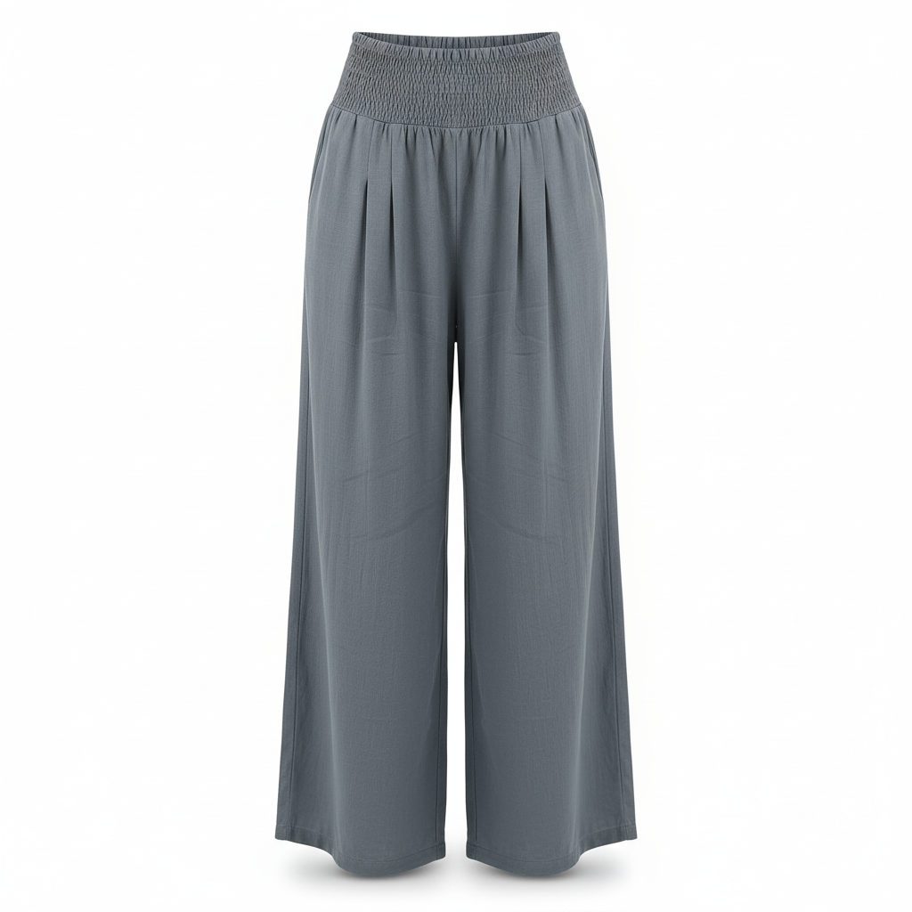 White Linen Wide-Leg Pants | Women's Fashion Trousers 5