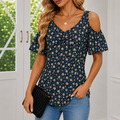 White Ruffle Blouse | Women's Blouse Size M Cotton Blend 4