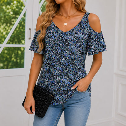 White Ruffle Blouse | Women's Blouse Size M Cotton Blend 5