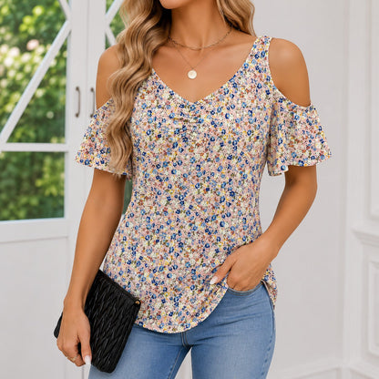 White Ruffle Blouse | Women's Blouse Size M Cotton Blend 9