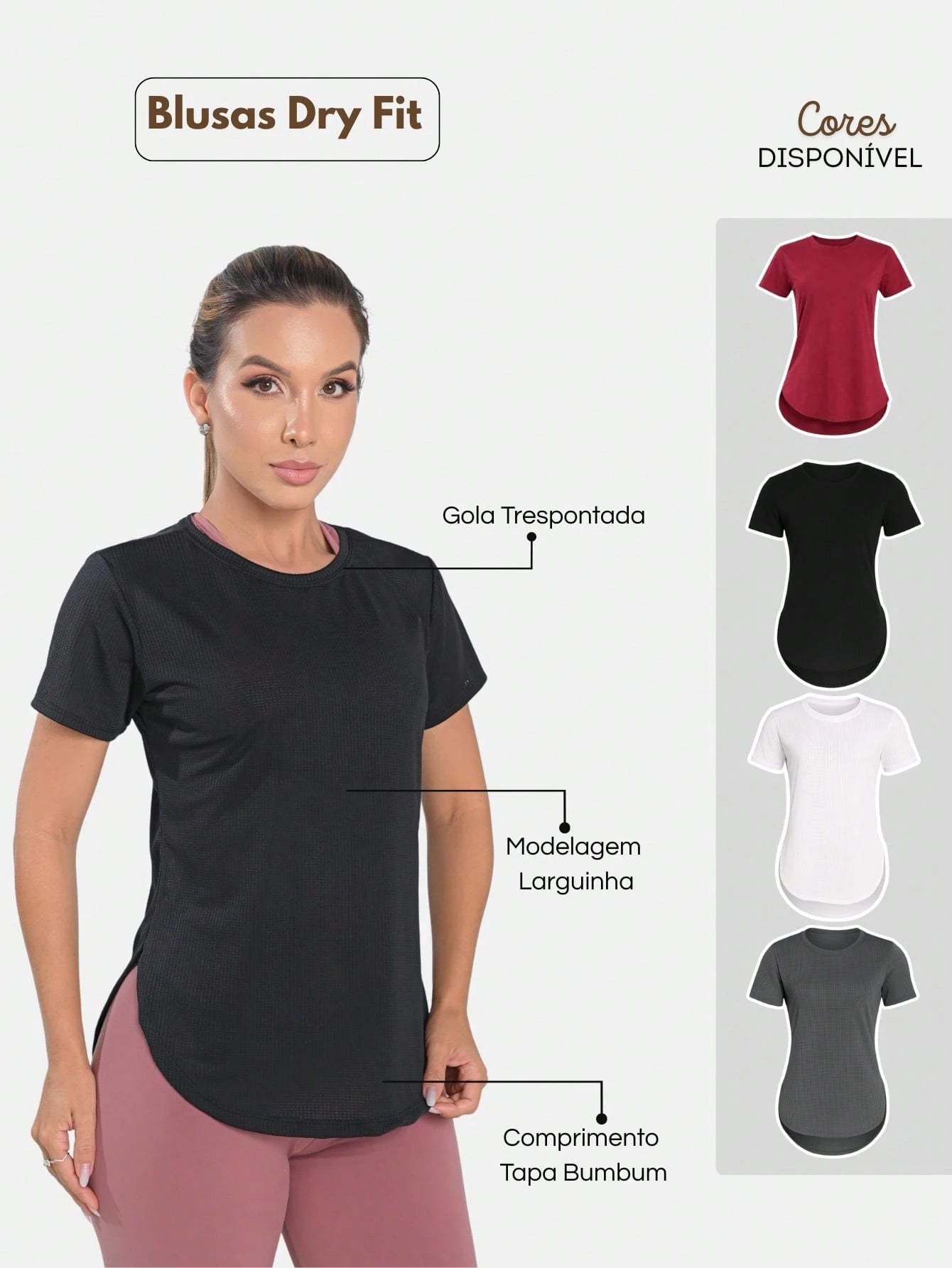 Women's Fitness Blouse Light Gray Size M Polyester Elastane 5
