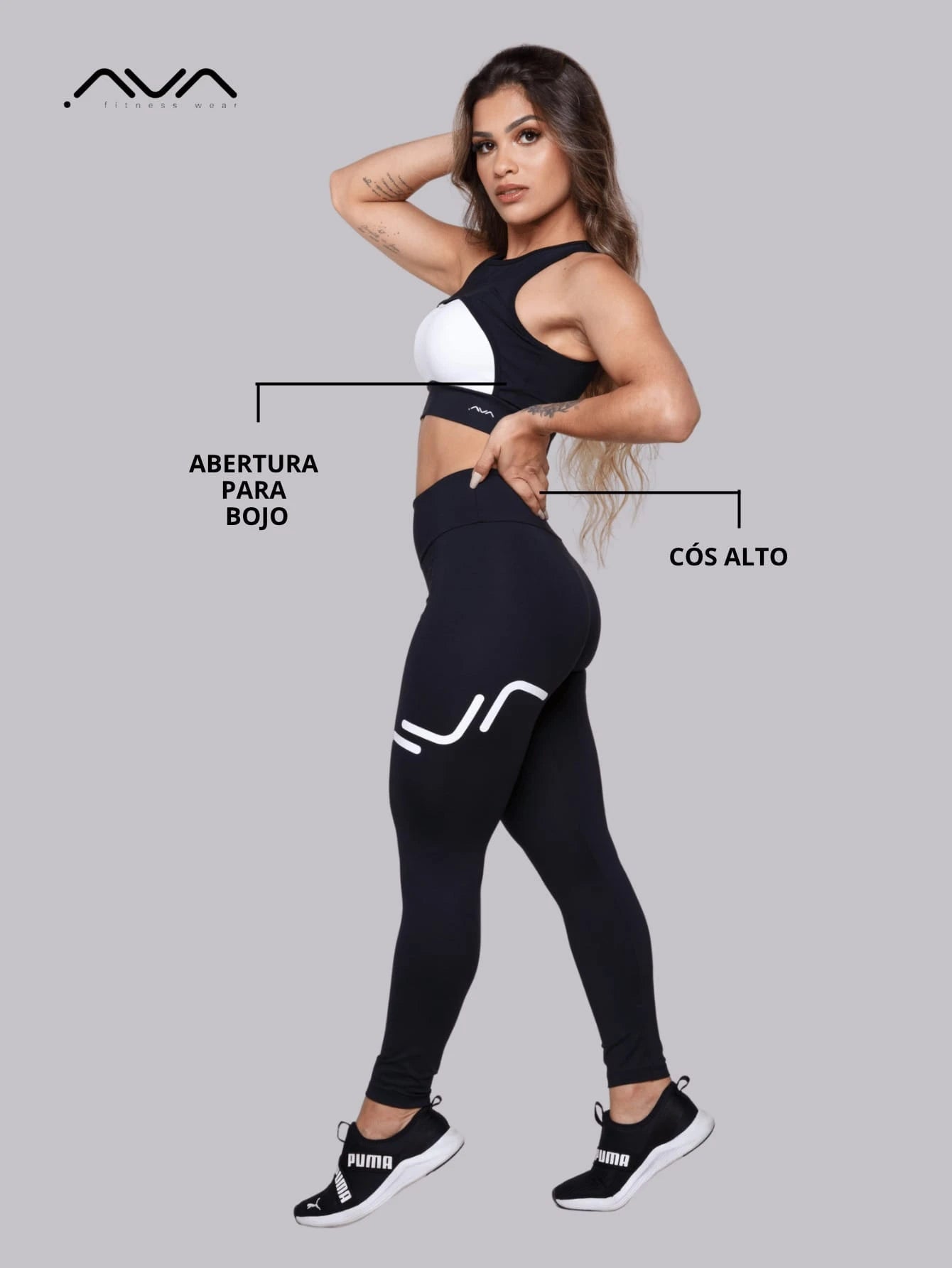 Women's Gym Set Black Size M Polyamide Polyester 1