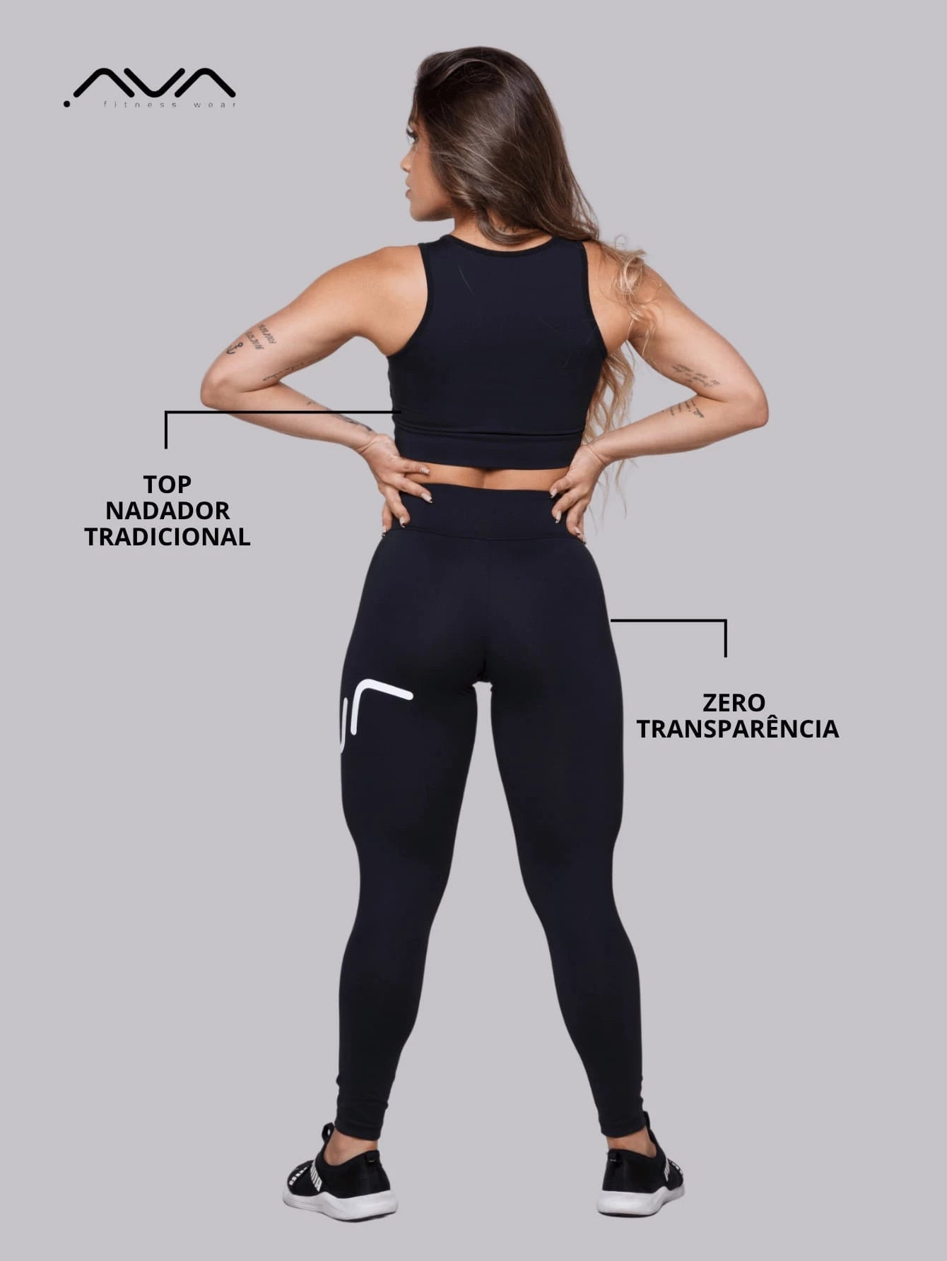 Women's Gym Set Black Size M Polyamide Polyester 2