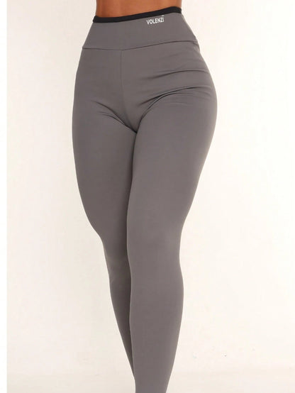 Women's High Waist Gym Legging Brown Size M Polyamide Elastane 5