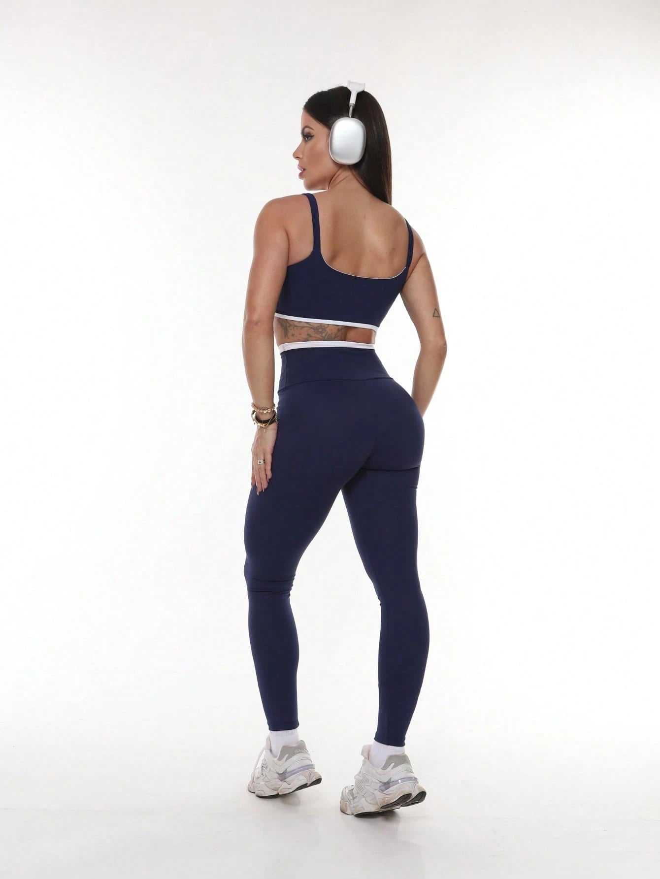 Women's High Waist Gym Legging Brown Size M Polyamide Elastane 7