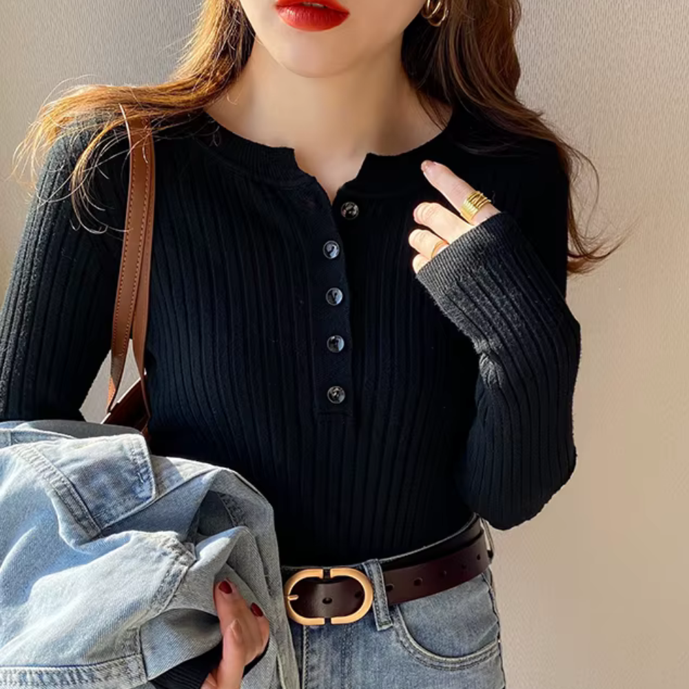 Women's Knitted Blouse with Buttons | Winter Top 2