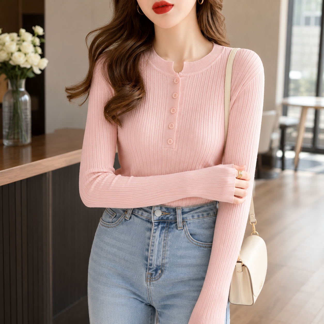 Women's Knitted Blouse with Buttons | Winter Top 3