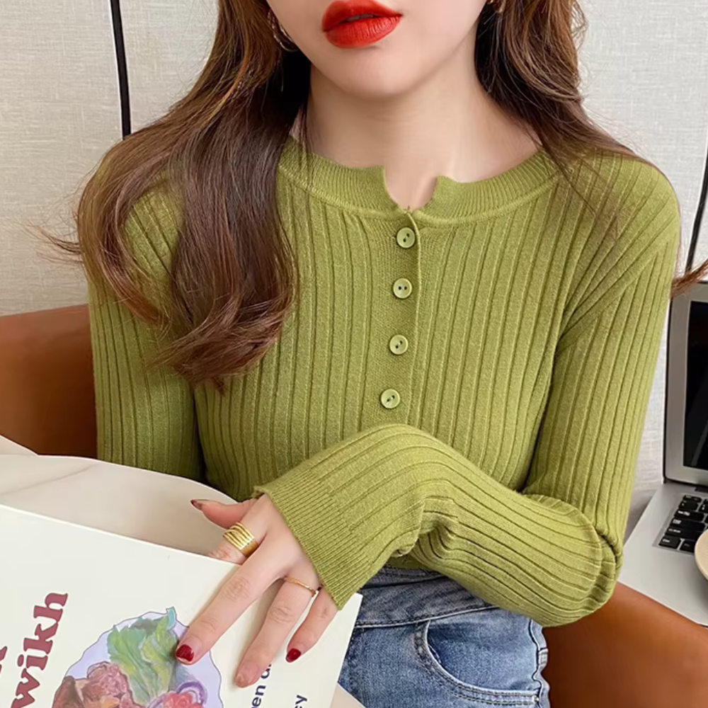 Women's Knitted Blouse with Buttons | Winter Top 5