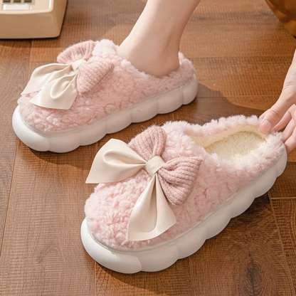 Women's Plush Winter Slippers with Bow | Cozy Indoor Footwear 0