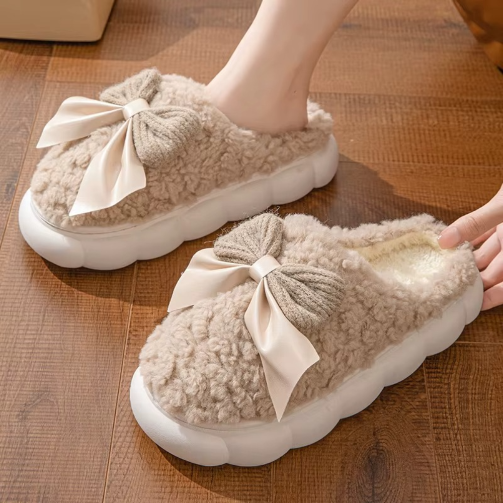Women's Plush Winter Slippers with Bow | Cozy Indoor Footwear 6