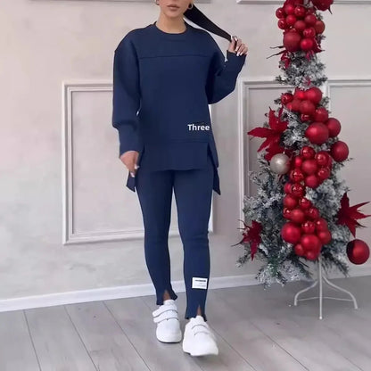 Women's Sweatshirt Set | Casual Wear Black Size M Cotton Blend 4