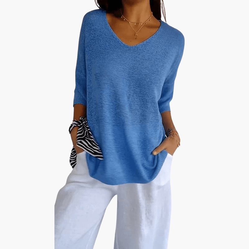 Women's V-Neck Casual Top | Short Sleeve T-Shirt 1