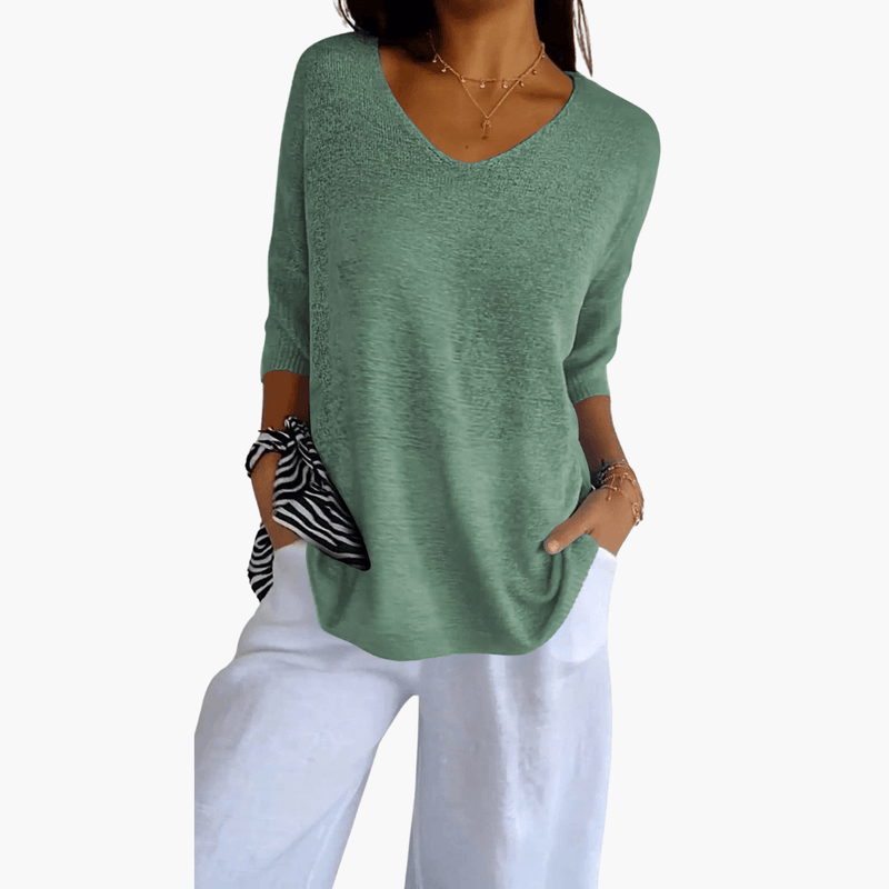 Women's V-Neck Casual Top | Short Sleeve T-Shirt 7