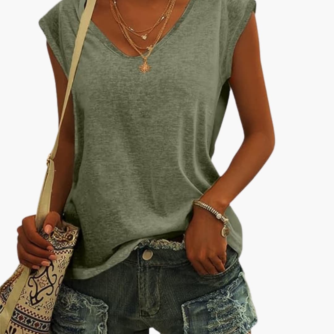 Women's V-Neck Lightweight Summer Top | Blouses for Women 0