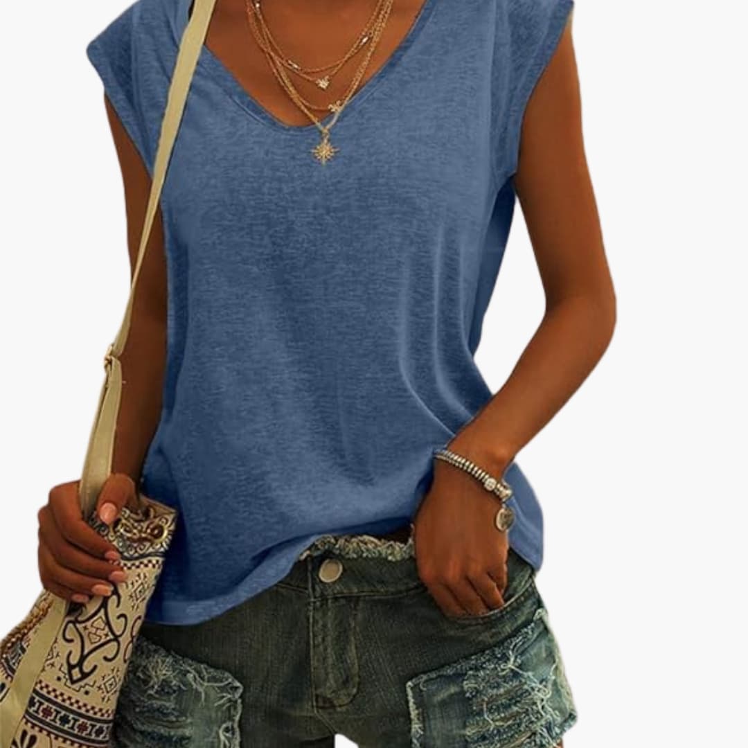 Women's V-Neck Lightweight Summer Top | Blouses for Women 1