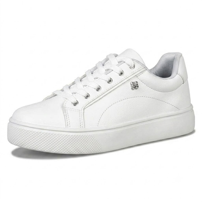 Women's White Sneakers Size 7 Synthetic Material | Casual Footwear 1