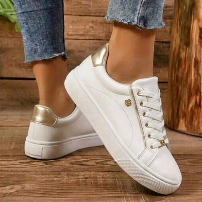 Women's White Sneakers Size 7 Synthetic Material | Casual Footwear 5